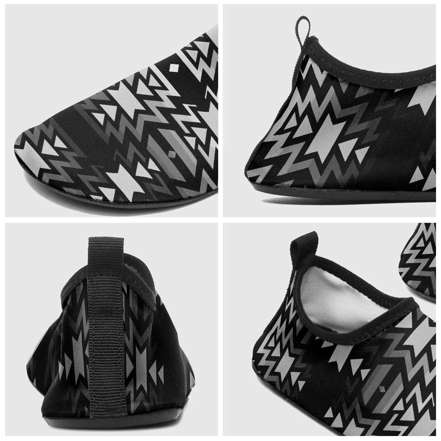 Black Fire Black and White Sockamoccs Slip On Shoes
