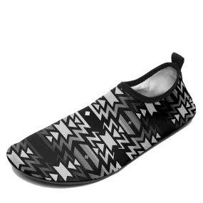 Black Fire Black and White Sockamoccs Slip On Shoes