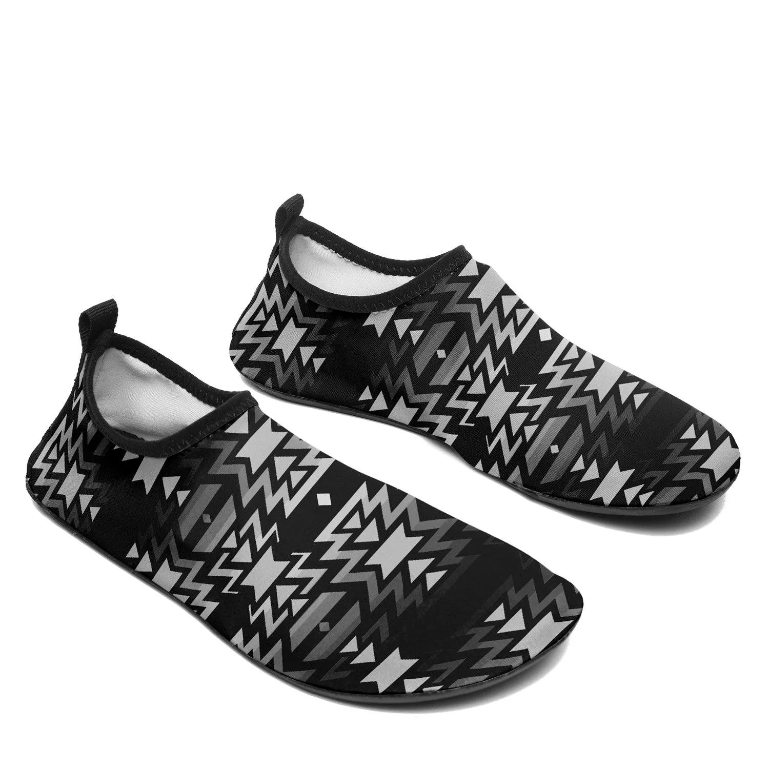 Black Fire Black and White Sockamoccs Slip On Shoes