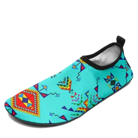 Buffalo Jump Turquoise Kid's Sockamoccs Slip On Shoes