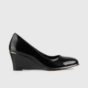 Bulbul Leather Wedge Black LAR6003