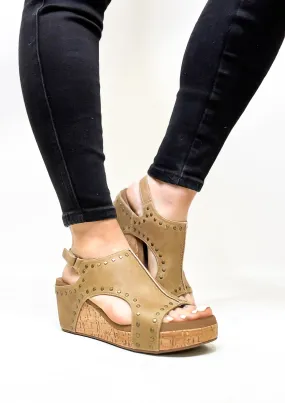 Corky's Taupe Oil Pu Studs Carley Sandals - FINAL SALE