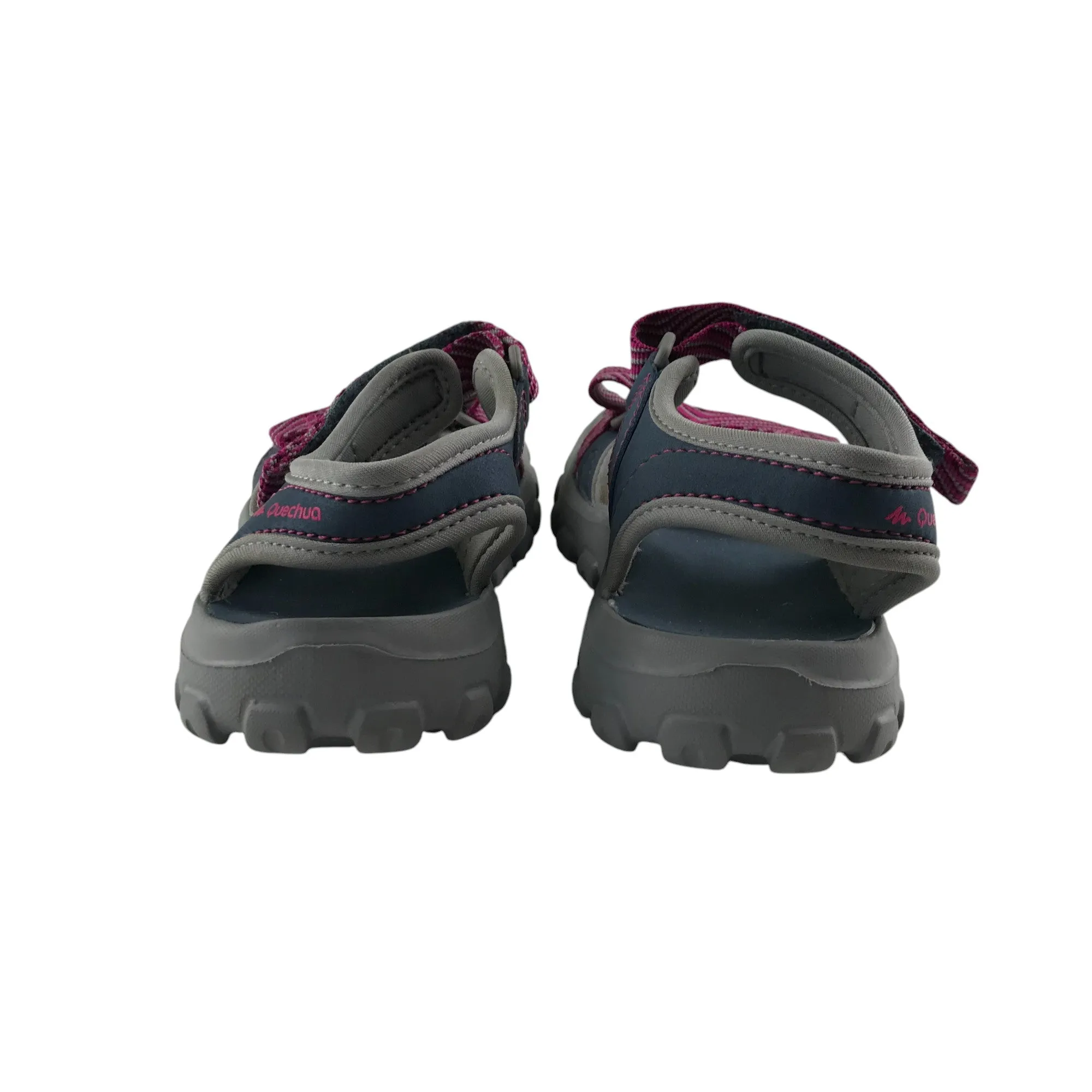 Decathlon sandals shoe size 13 junior pink and grey with hook and loop straps