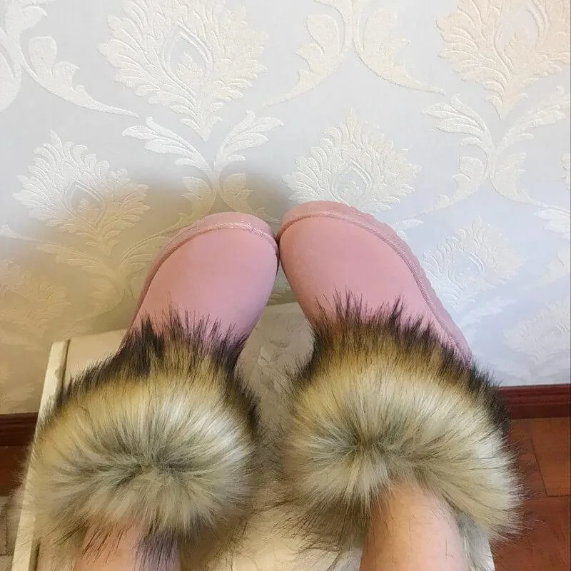 Fur Snow Round Toe Suede Boots