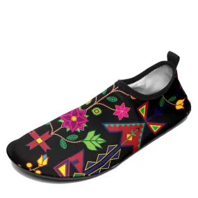 Geometric Floral Spring Black Sockamoccs Slip On Shoes