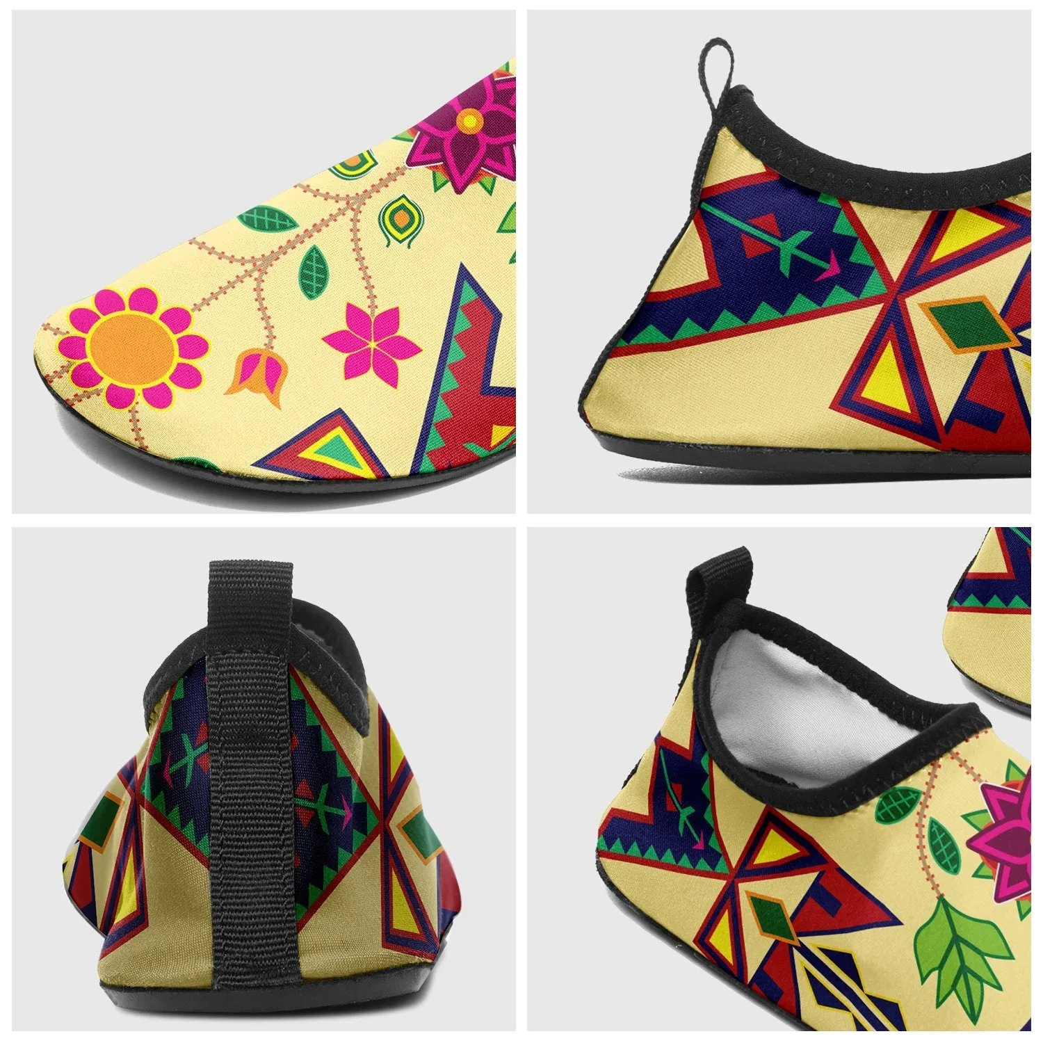 Geometric Floral Spring Vanilla Sockamoccs Slip On Shoes