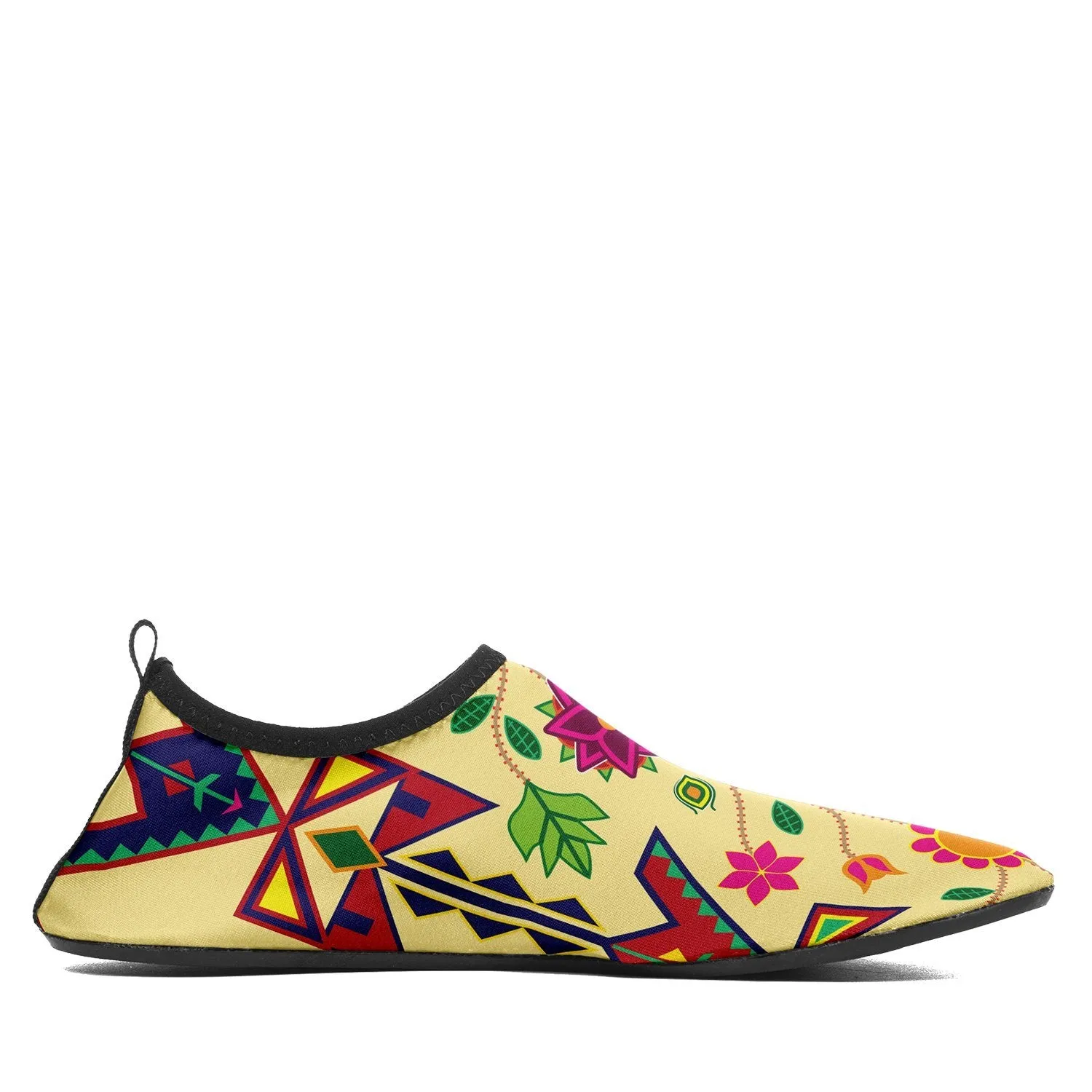 Geometric Floral Spring Vanilla Sockamoccs Slip On Shoes