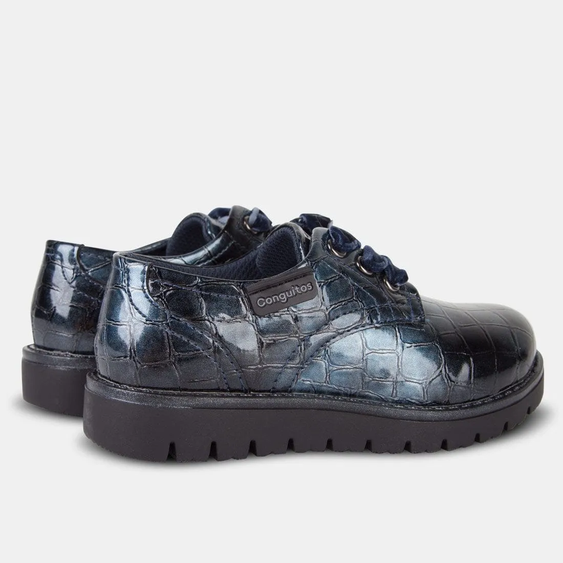 Girl's Blue Patent Leather Shoes