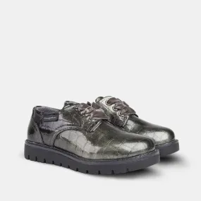 Girl's Grey Patent Leather Shoes