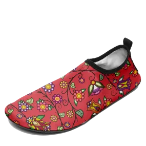 Heartbeat Petals Red Kid's Sockamoccs Slip On Shoes