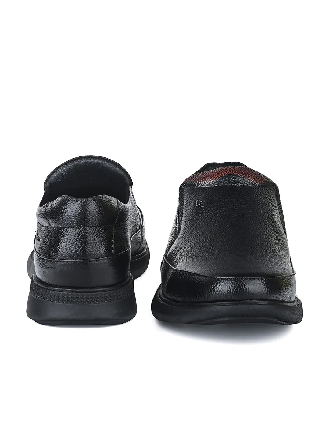 Jet Black Genuine Leather Slip-On Moccasin Shoes