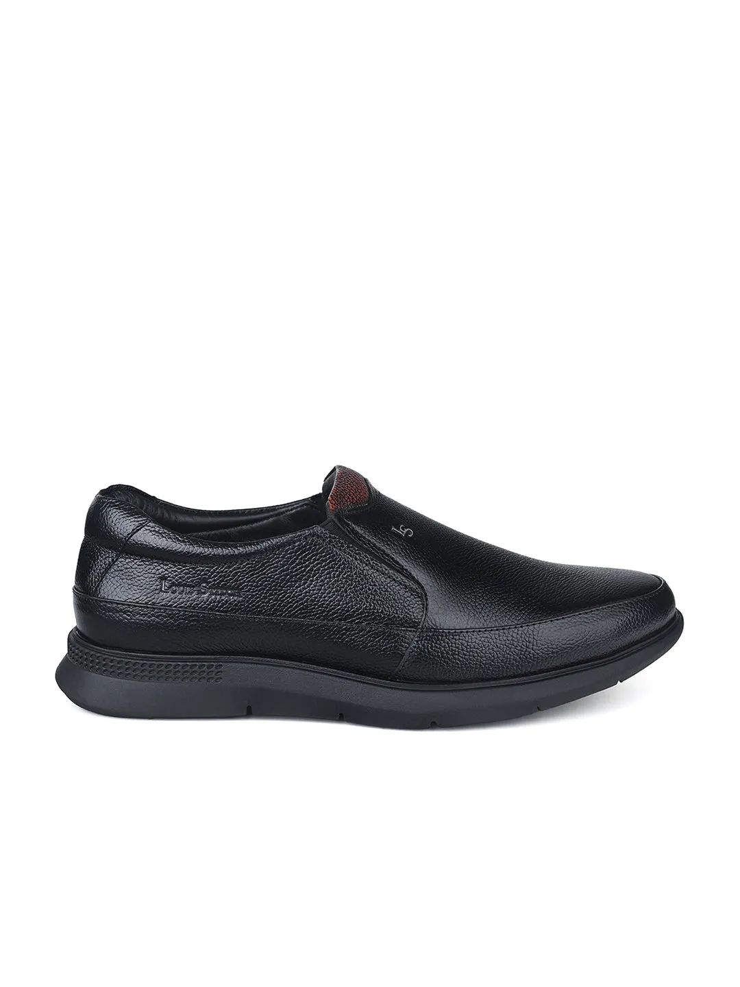 Jet Black Genuine Leather Slip-On Moccasin Shoes