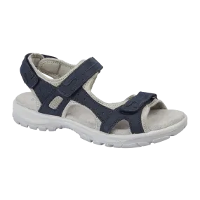Mandy Nubuck Leather Walking Sandals - Navy
