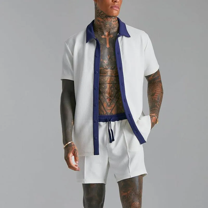 Men's Fashion Sports & Leisure Two-Piece Suit – Printed Polyester Outfit