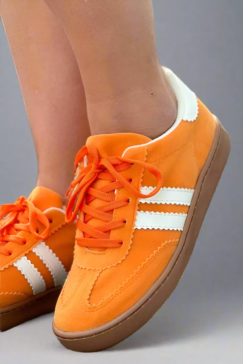 Miel Striped Sneaker - Orange