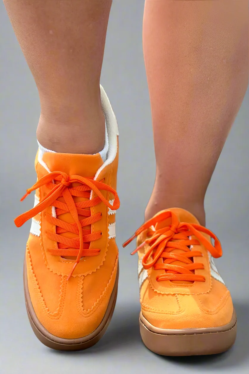 Miel Striped Sneaker - Orange
