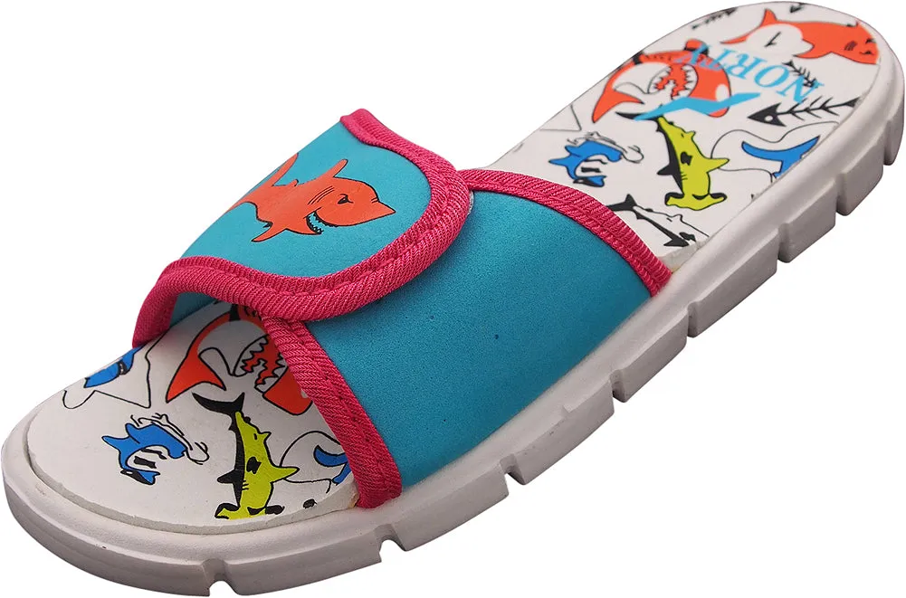 NORTY Boy's Girl's Unisex Slide Strap Sports Shower Beach Pool Sandal - Runs One Size Small