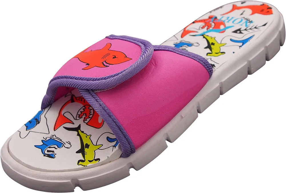 NORTY Boy's Girl's Unisex Slide Strap Sports Shower Beach Pool Sandal - Runs One Size Small