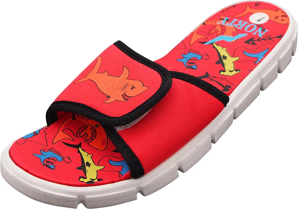NORTY Boy's Girl's Unisex Slide Strap Sports Shower Beach Pool Sandal - Runs One Size Small