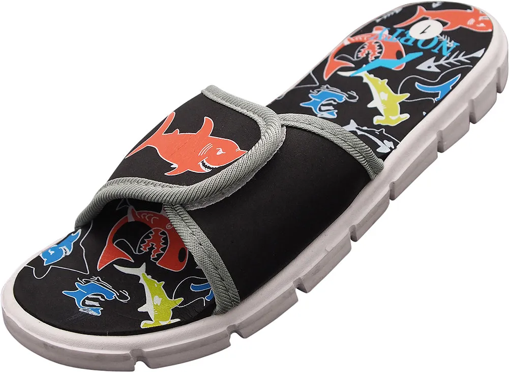 NORTY Boy's Girl's Unisex Slide Strap Sports Shower Beach Pool Sandal - Runs One Size Small