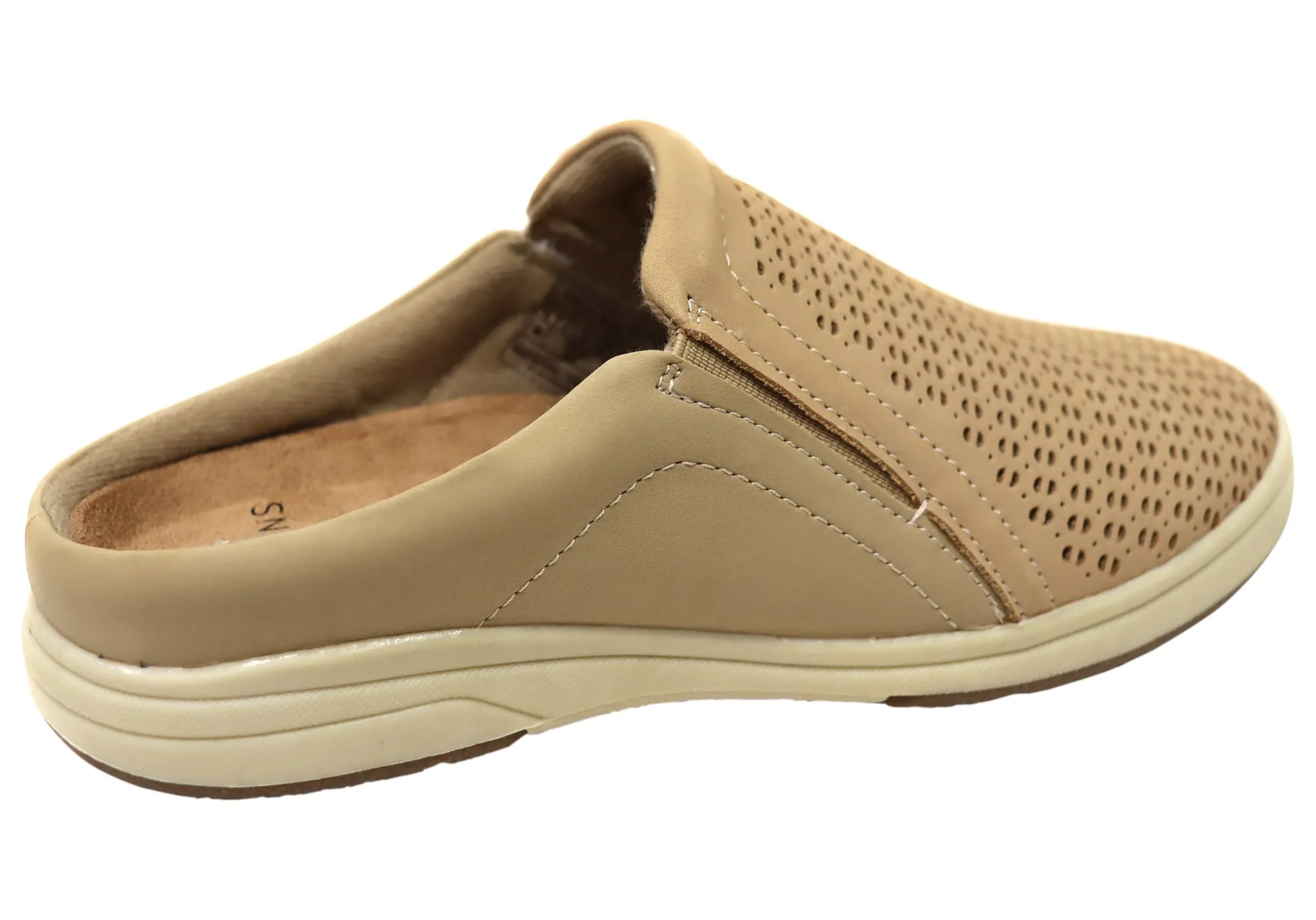 Planet Shoes Emilia Womens Leather Open Back Comfortable Mule Shoes
