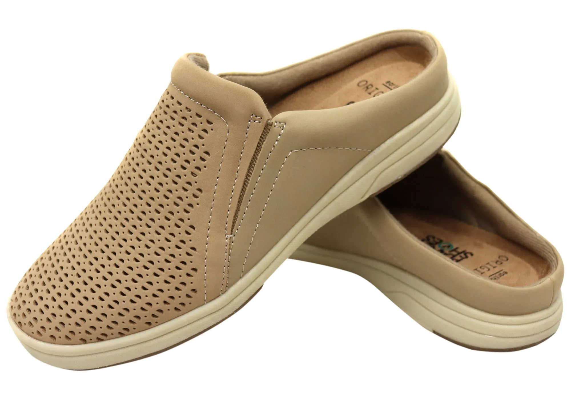 Planet Shoes Emilia Womens Leather Open Back Comfortable Mule Shoes