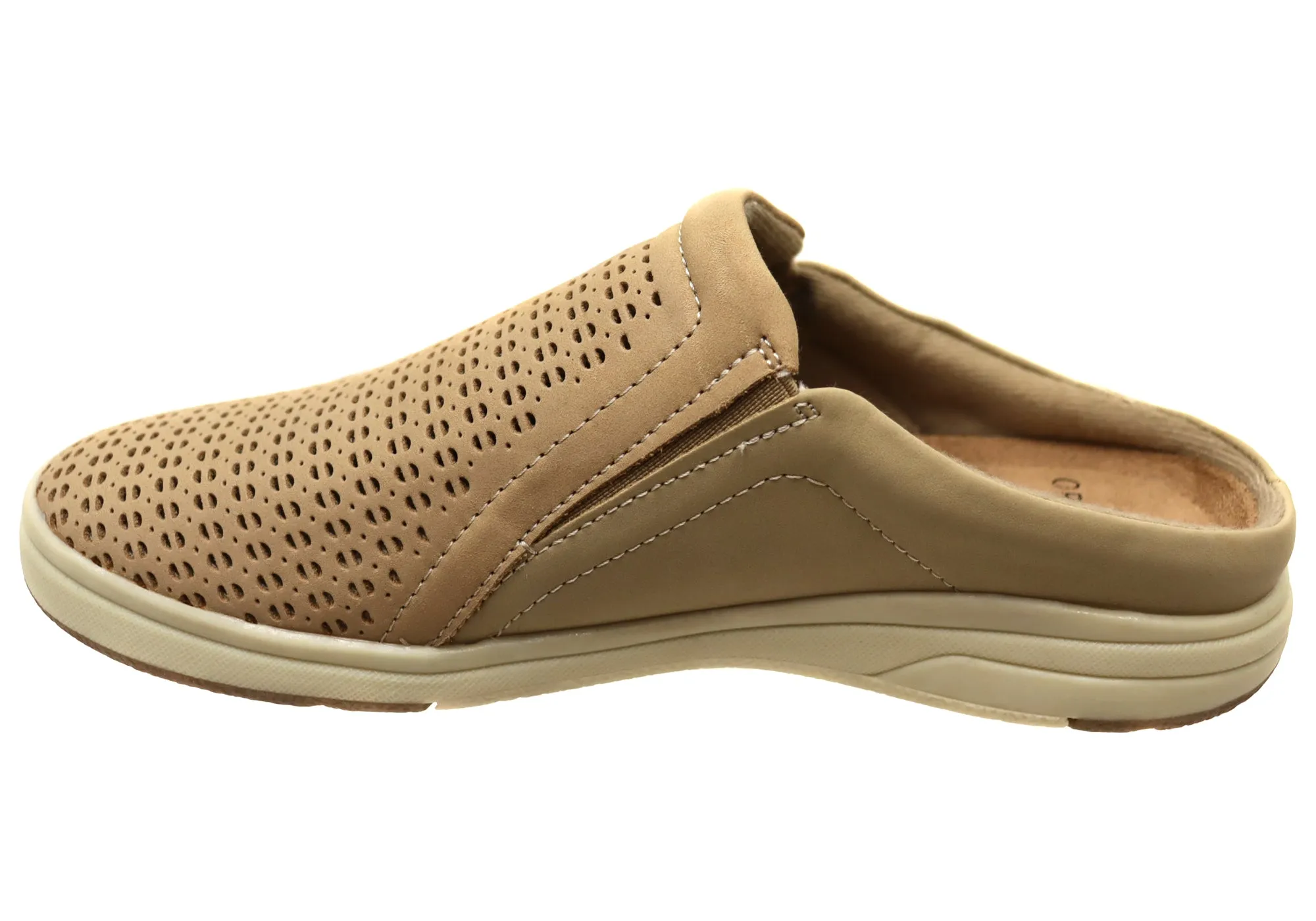 Planet Shoes Emilia Womens Leather Open Back Comfortable Mule Shoes