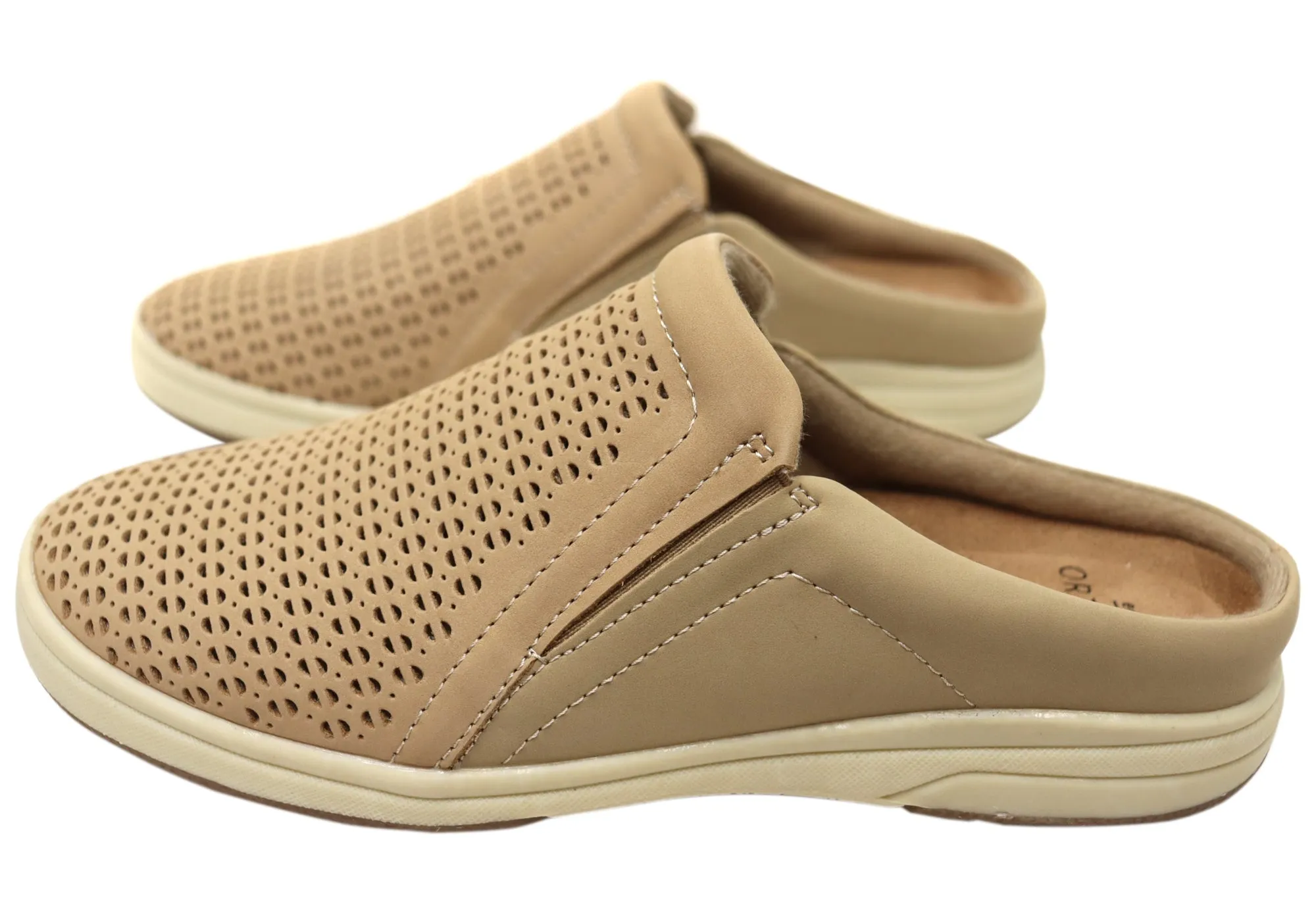 Planet Shoes Emilia Womens Leather Open Back Comfortable Mule Shoes