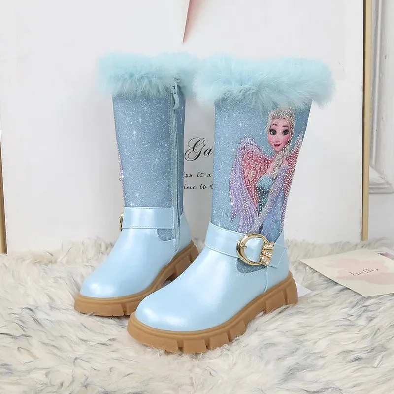 Printed Princess Elsa Long Boots