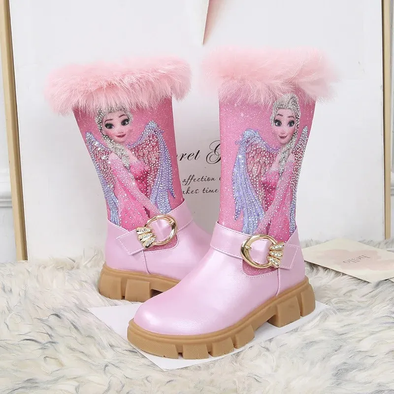 Printed Princess Elsa Long Boots