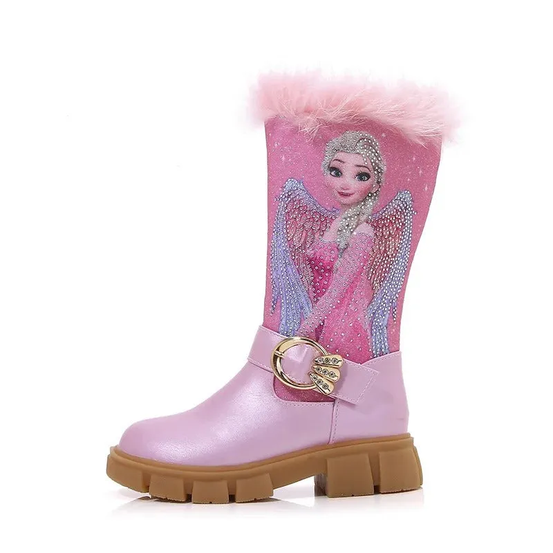 Printed Princess Elsa Long Boots