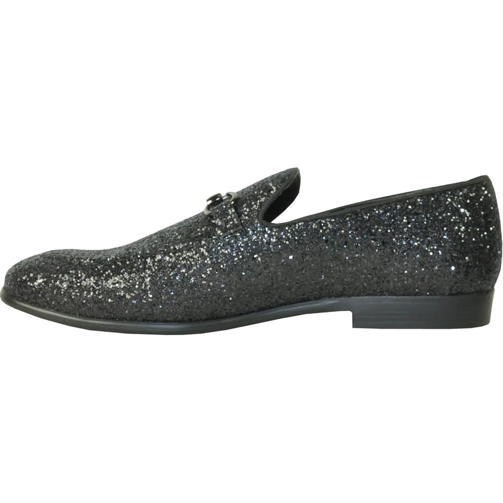 "Black Sequin Prom 2025 Tuxedo Loafer - Modern Men's Glitter Footwear"
