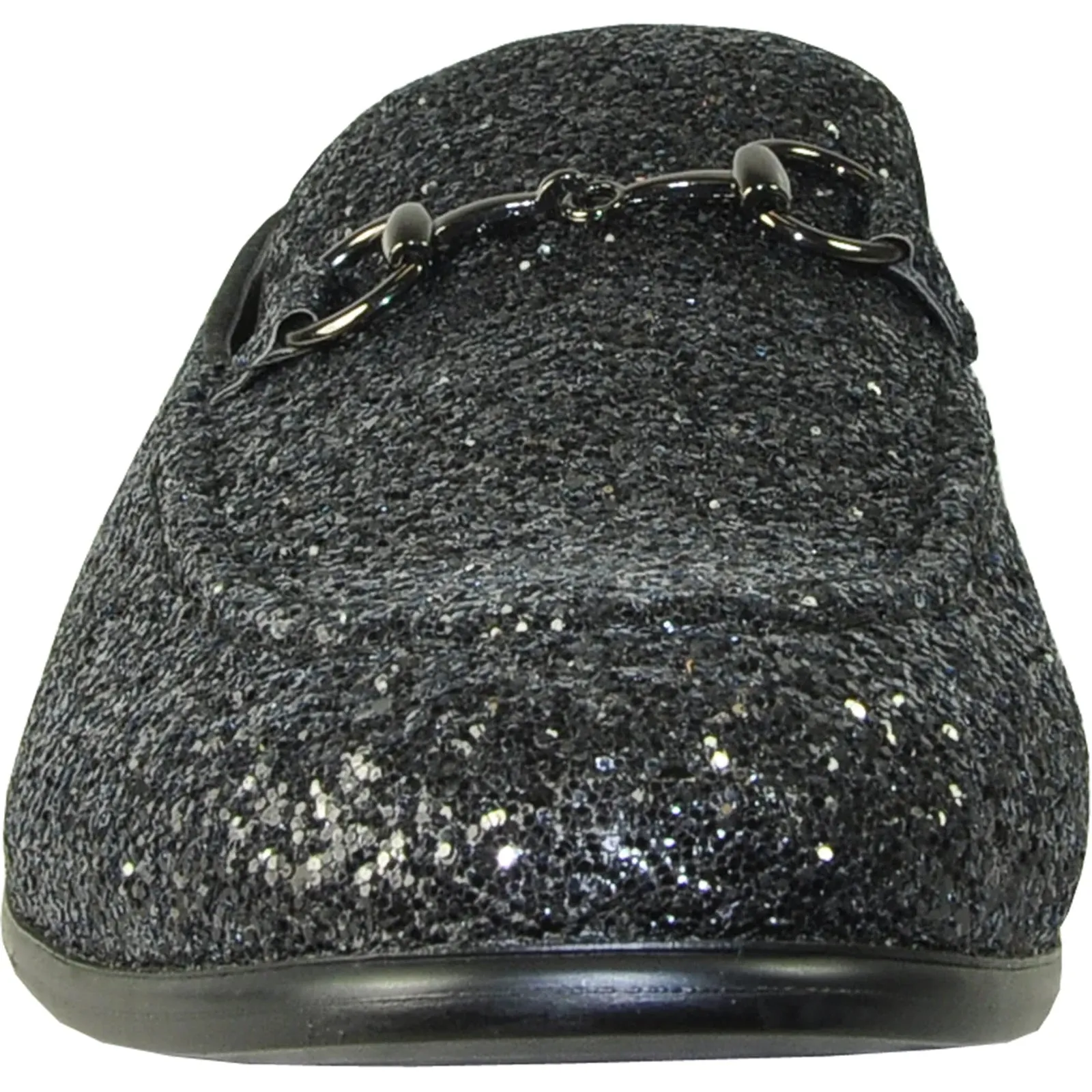 "Black Sequin Prom 2025 Tuxedo Loafer - Modern Men's Glitter Footwear"