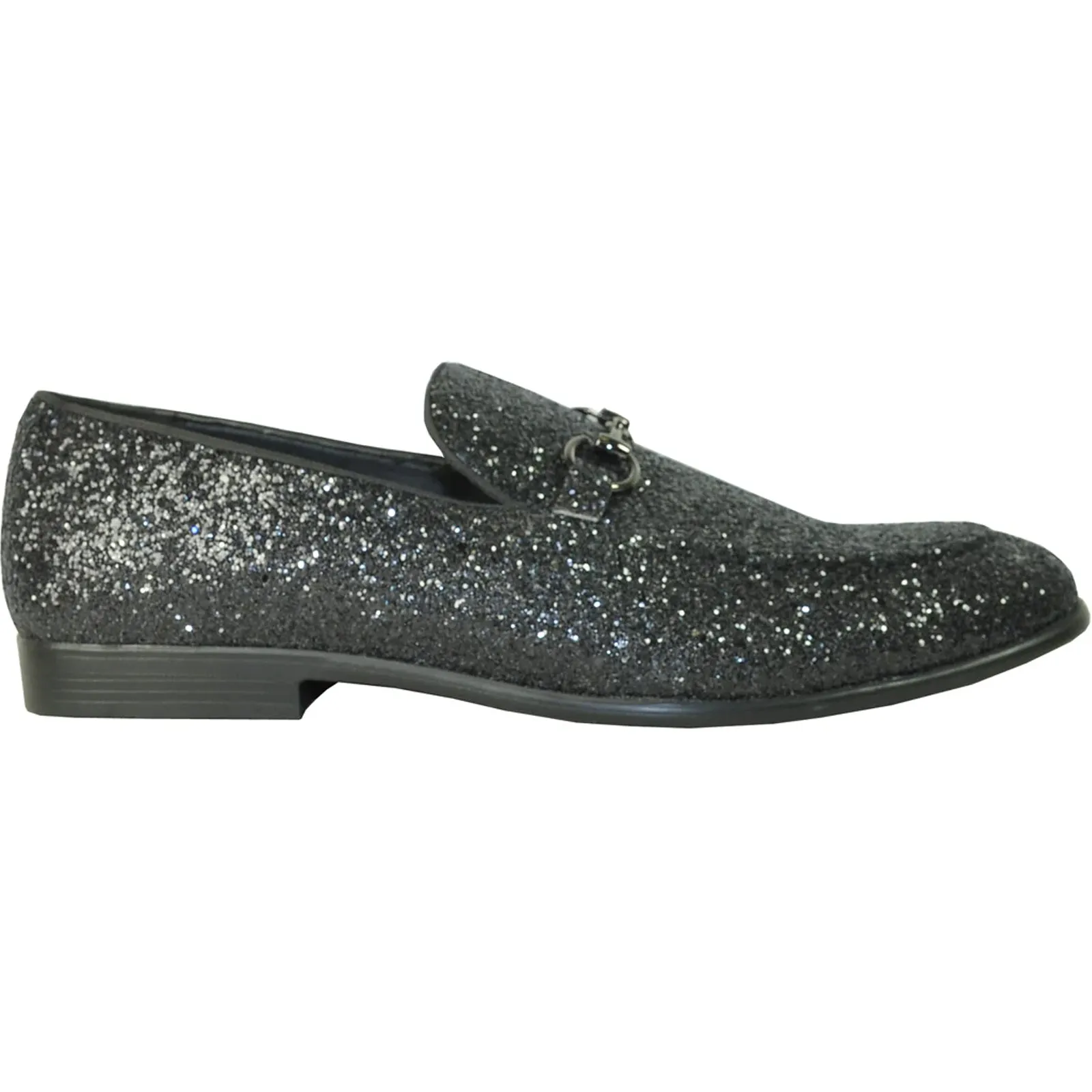 "Black Sequin Prom 2025 Tuxedo Loafer - Modern Men's Glitter Footwear"