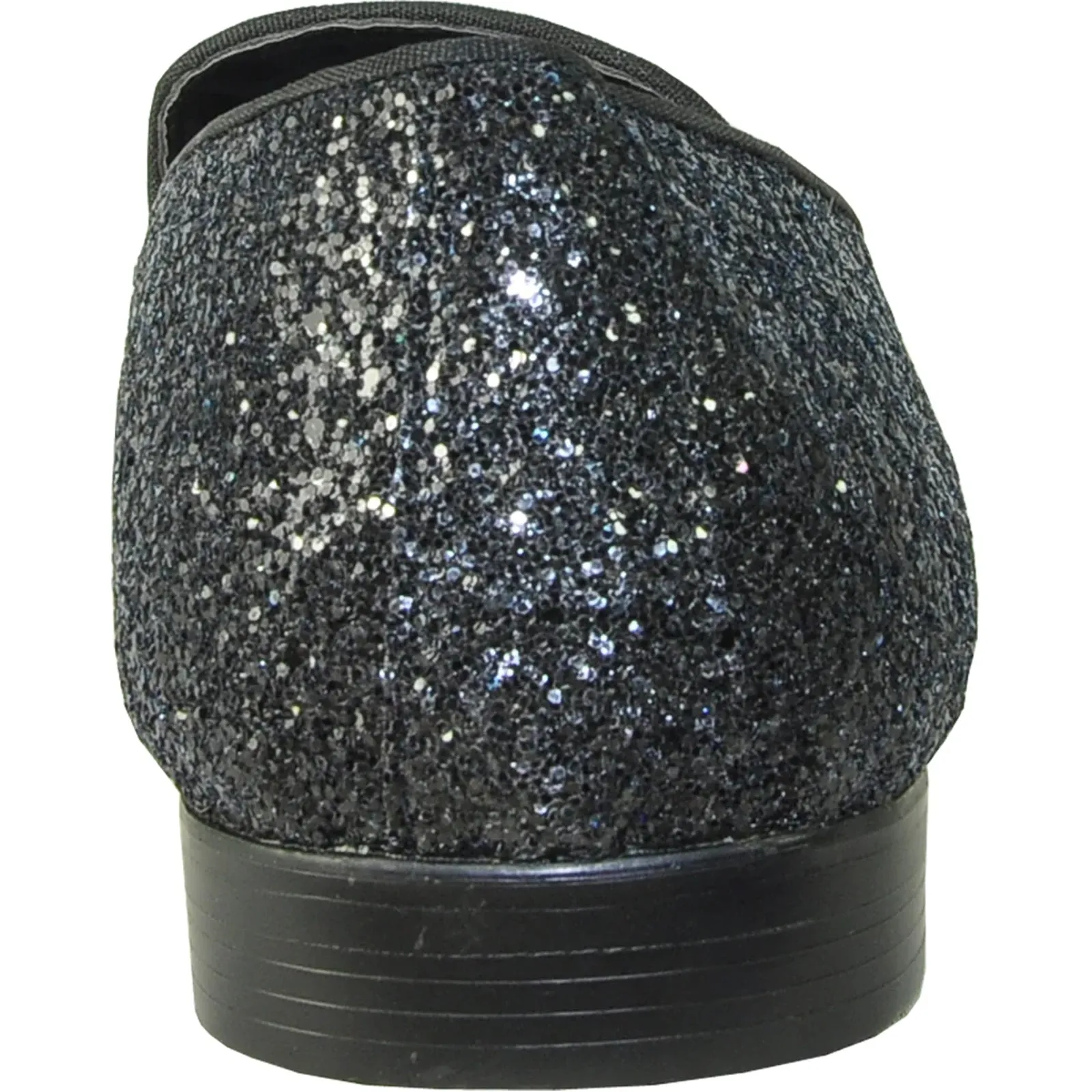 "Black Sequin Prom 2025 Tuxedo Loafer - Modern Men's Glitter Footwear"