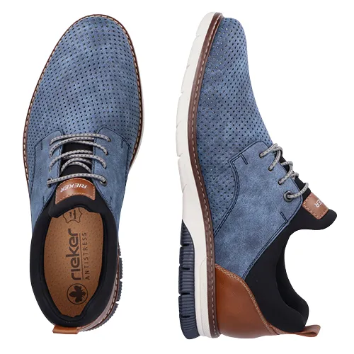 Rieker Men's Smart Casual  Shoes - 14450-14 - Navy Nubuck