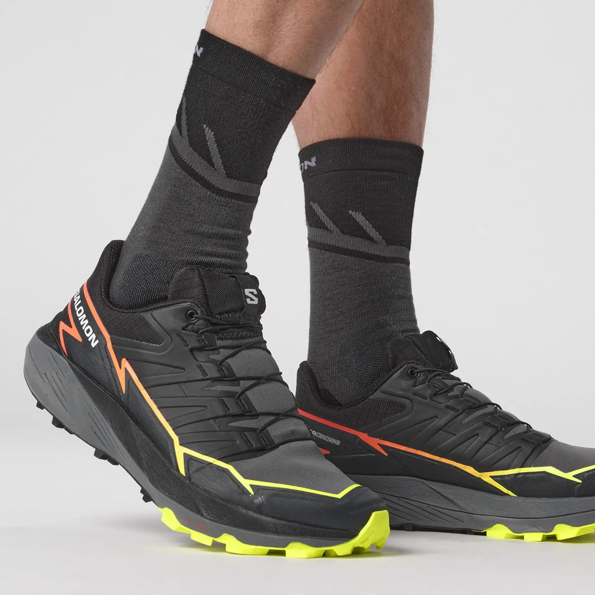 Salomon - Scarpe da trail running Thundercross Black Quiet Shade Fiery Coral - L47295400 - BLACK/QUIET/SHADE/FIERY/CORAL