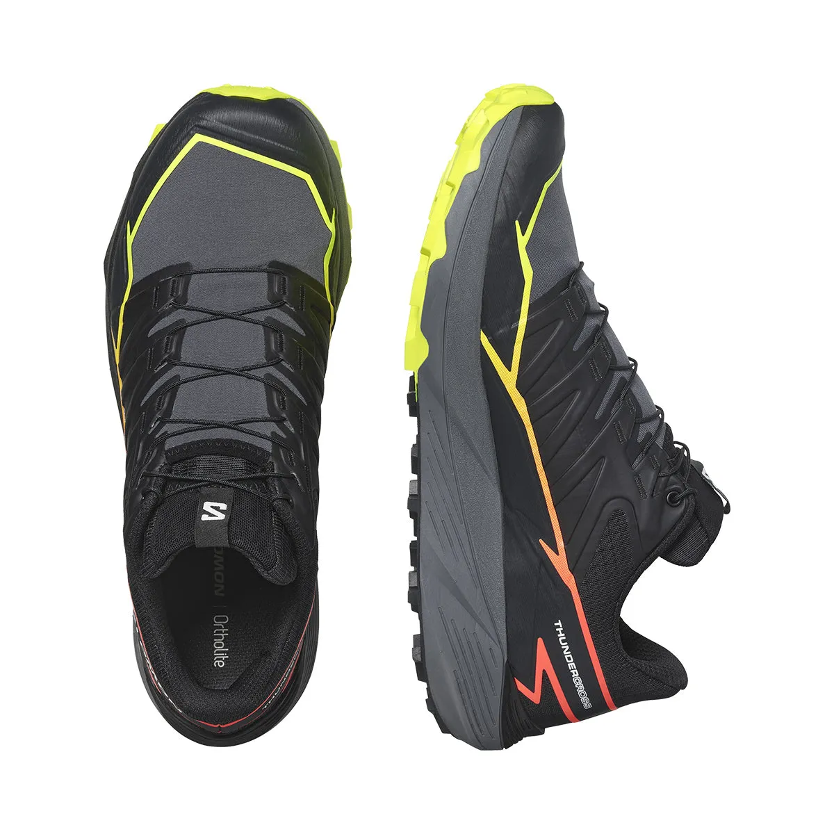Salomon - Scarpe da trail running Thundercross Black Quiet Shade Fiery Coral - L47295400 - BLACK/QUIET/SHADE/FIERY/CORAL