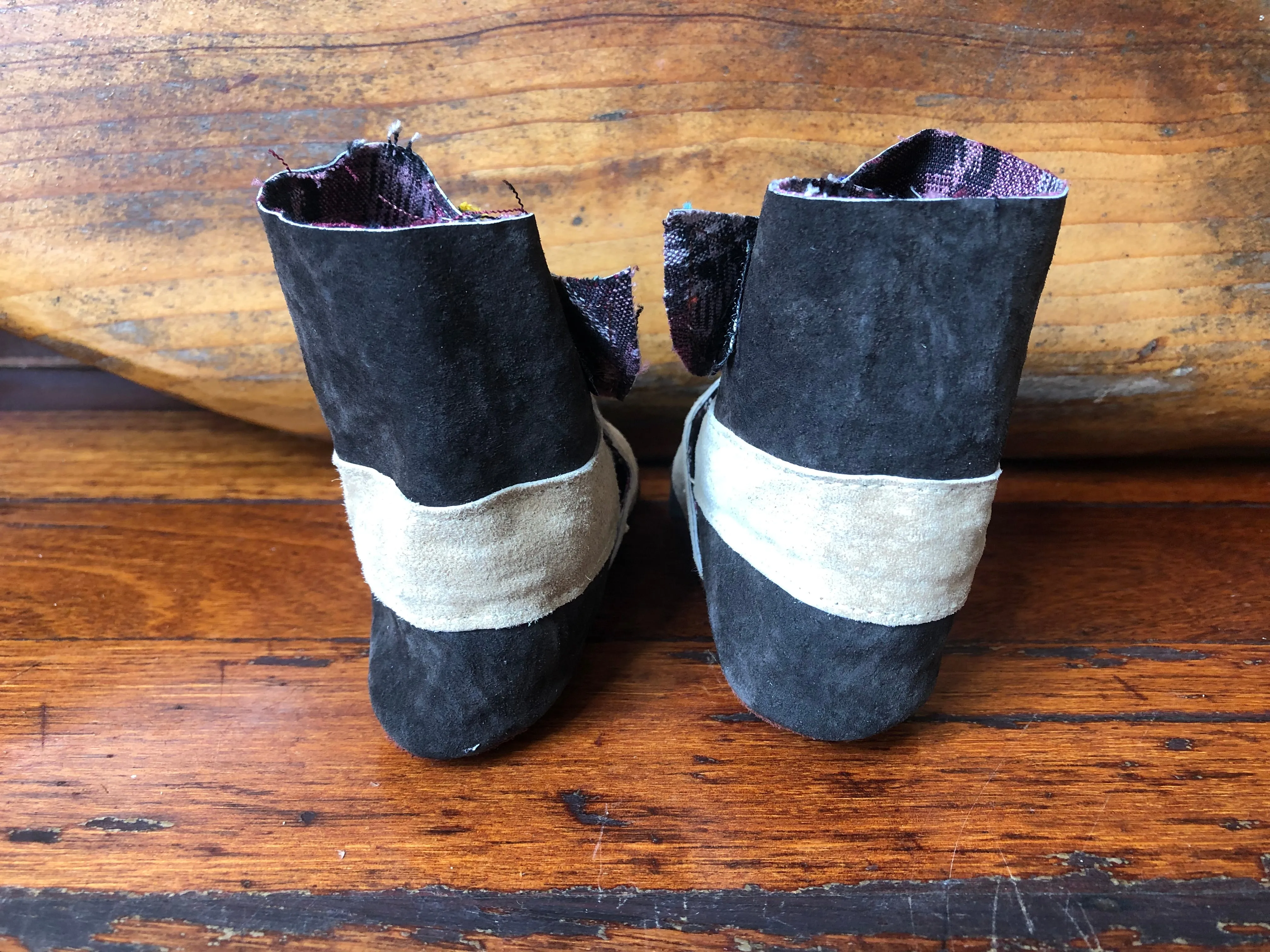 Size 21 Baby Ninja Boots - Black and Tan Diamonds