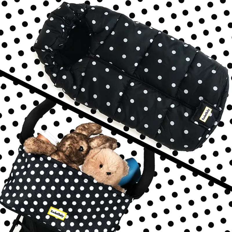 Stroller Footmuff Igloo Dots Black
